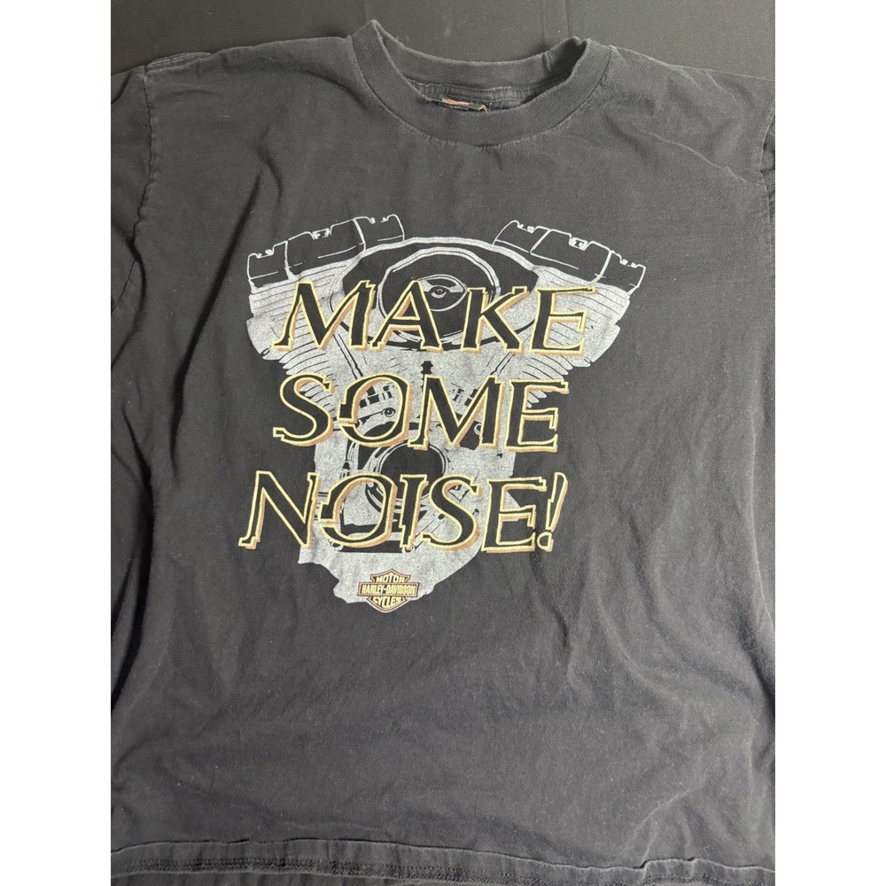 Vintage‎ Y2K Harley-Davidson Make Some Noise Black Tee L